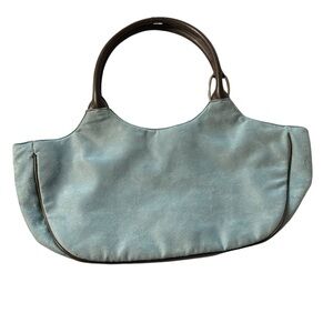 Estée Lauder women's blue suede like shoulder bag